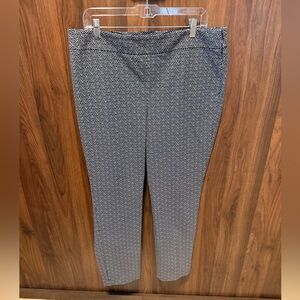 NWT Talbots Navy and White Polka Dot Chatham Ankle Pants, Size 14